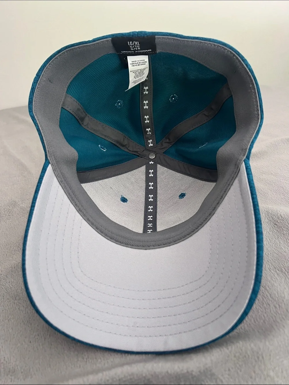 Under Armour Mens Blitzing 3.0 Teal Heather Stretch Fit Hat LG/XL